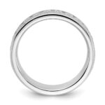 IBGoodman 14k White Gold Polished and Miligrain Eleven Stone Men's Ring Mounting - Image 2