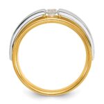 IBGoodman 14k Two-tone 1/15 carat Lab Grown Diamond VS/SI+ G+ Complete Polished and Satin Men's Band - Image 2