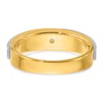 IBGoodman 14k Two-tone 1/15 carat Lab Grown Diamond VS/SI+ G+ Complete Polished and Satin Men's Band - Image 5
