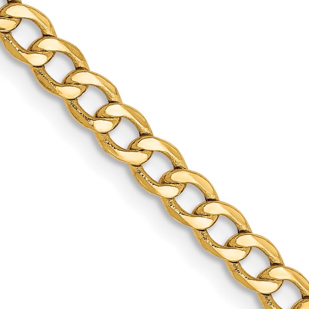 BC106.jpg 14K 3.35mm Semi-Solid Curb with Lobster Clasp Chain - Image 1