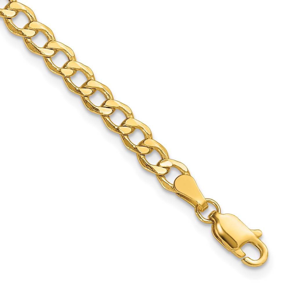 BC107-7.jpg 14K 4.3mm Semi-Solid Curb with Lobster Clasp Anklet - Image 1