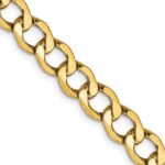14K 6.5mm Semi-Solid Curb with Lobster Clasp Chain