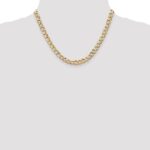 14K 6.5mm Semi-Solid Curb with Lobster Clasp Chain - Image 4