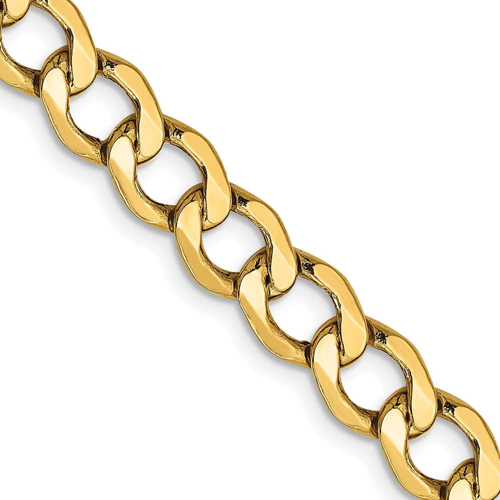 BC109.jpg 14K 6.5mm Semi-Solid Curb with Lobster Clasp Chain - Image 1