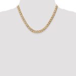 14K 7mm Semi-Solid Curb with Lobster Clasp Chain - Image 4
