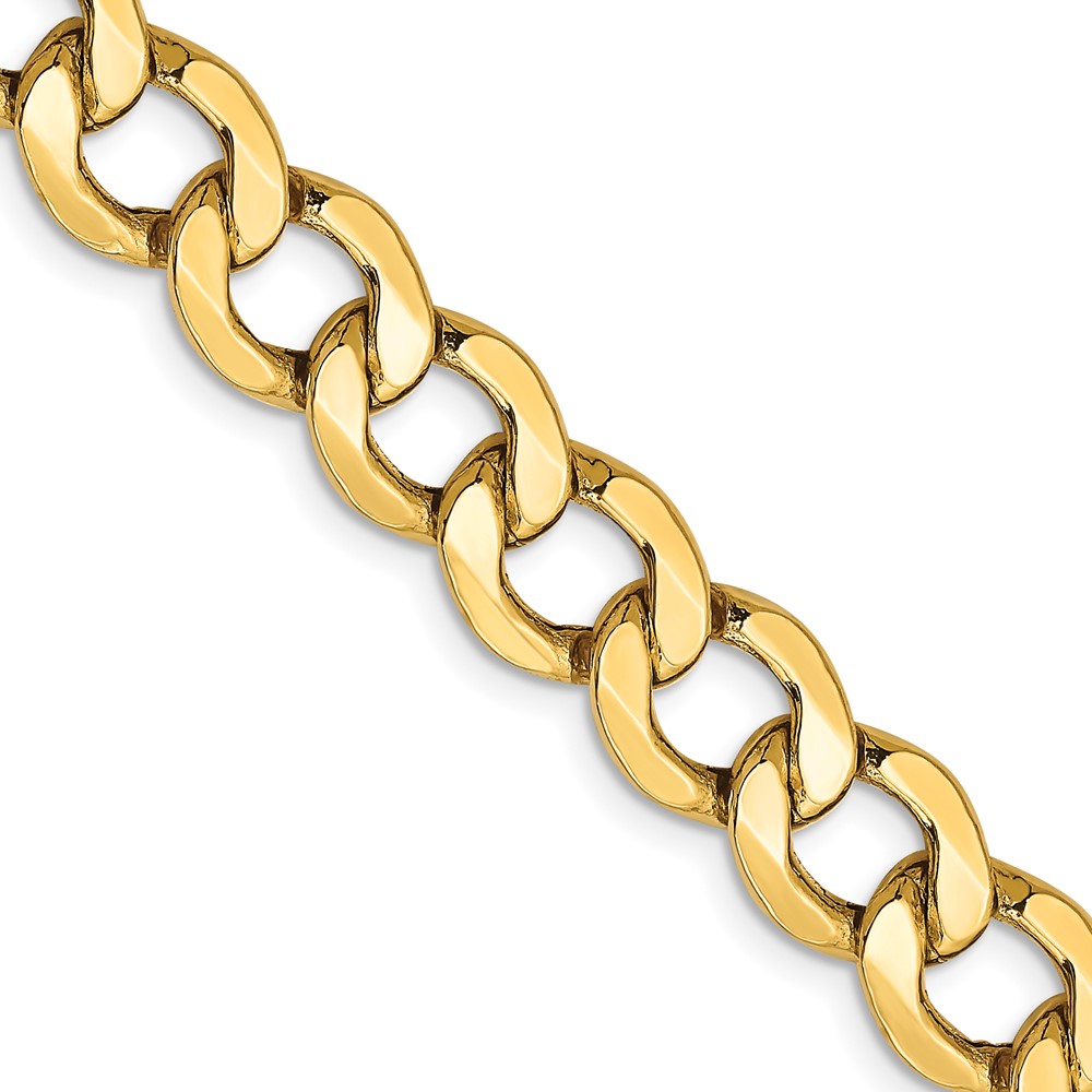 BC111.jpg 14K 9mm Semi-Solid Curb with Lobster Clasp Chain - Image 1