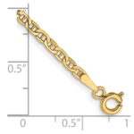14K 2.4mm Semi-Solid Anchor with Spring Ring Clasp Anklet - Image 2