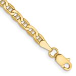 14K 3.2mm Semi-Solid Anchor with Lobster Clasp Anklet