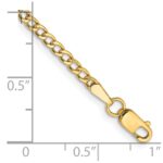 14K 2.5mm Semi-Solid Curb with Lobster Clasp Anklet - Image 3