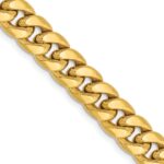 14K 7.3mm Semi-Solid Miami Cuban with Lobster Clasp Chain