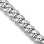 14k White Gold 7.3mm Semi-Solid Miami Cuban Chain