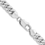 14k White Gold 7.3mm Semi-Solid Miami Cuban Chain - Image 3