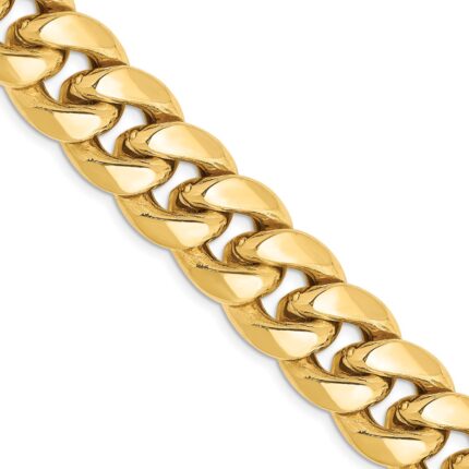 14K 13.2mm Semi-Solid Miami Cuban with Lobster Clasp Chain