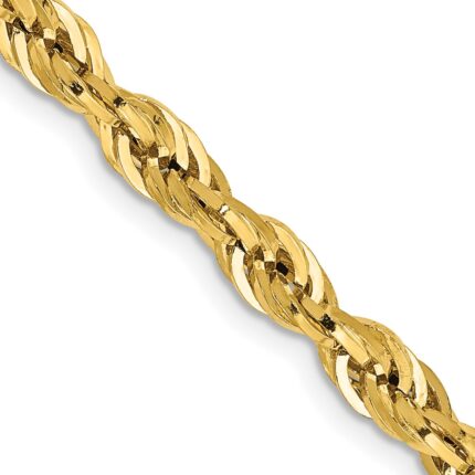 14K 4.25mm Semi Solid Rope with Lobster Clasp Chain