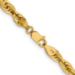 14K 4.75mm Semi Solid Rope with Lobster Clasp Chain - Image 3
