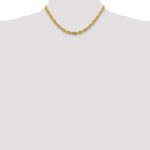 14K 5.4mm Semi Solid Rope with Lobster Clasp Chain - Image 4