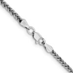 14K White Gold 2.35mm Semi-Solid 3-Wire Wheat with Lobster Clasp Chain - Image 3