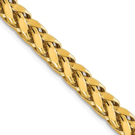 14K 5mm Semi-Solid Diamond-cut Wheat with Lobster Clasp Chain