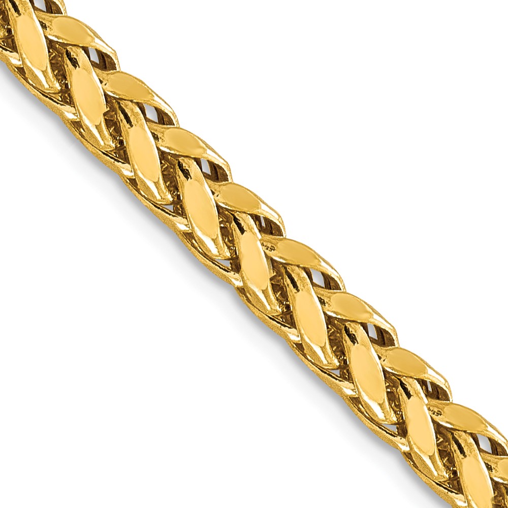 BC186.jpg 14K 5mm Semi-Solid Diamond-cut Wheat with Lobster Clasp Chain - Image 1