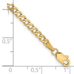 14K 2.85mm Semi-Solid Curb with Lobster Clasp Anklet - Image 3