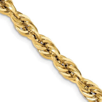 14K 7mm Semi Solid Rope with Lobster Clasp Chain