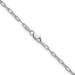 14k White Gold 2.2mm Semi-Solid Beveled Paperclip Chain - Image 3