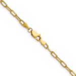 14k 3.0mm Semi-Solid Beveled Paperclip Chain - Image 3