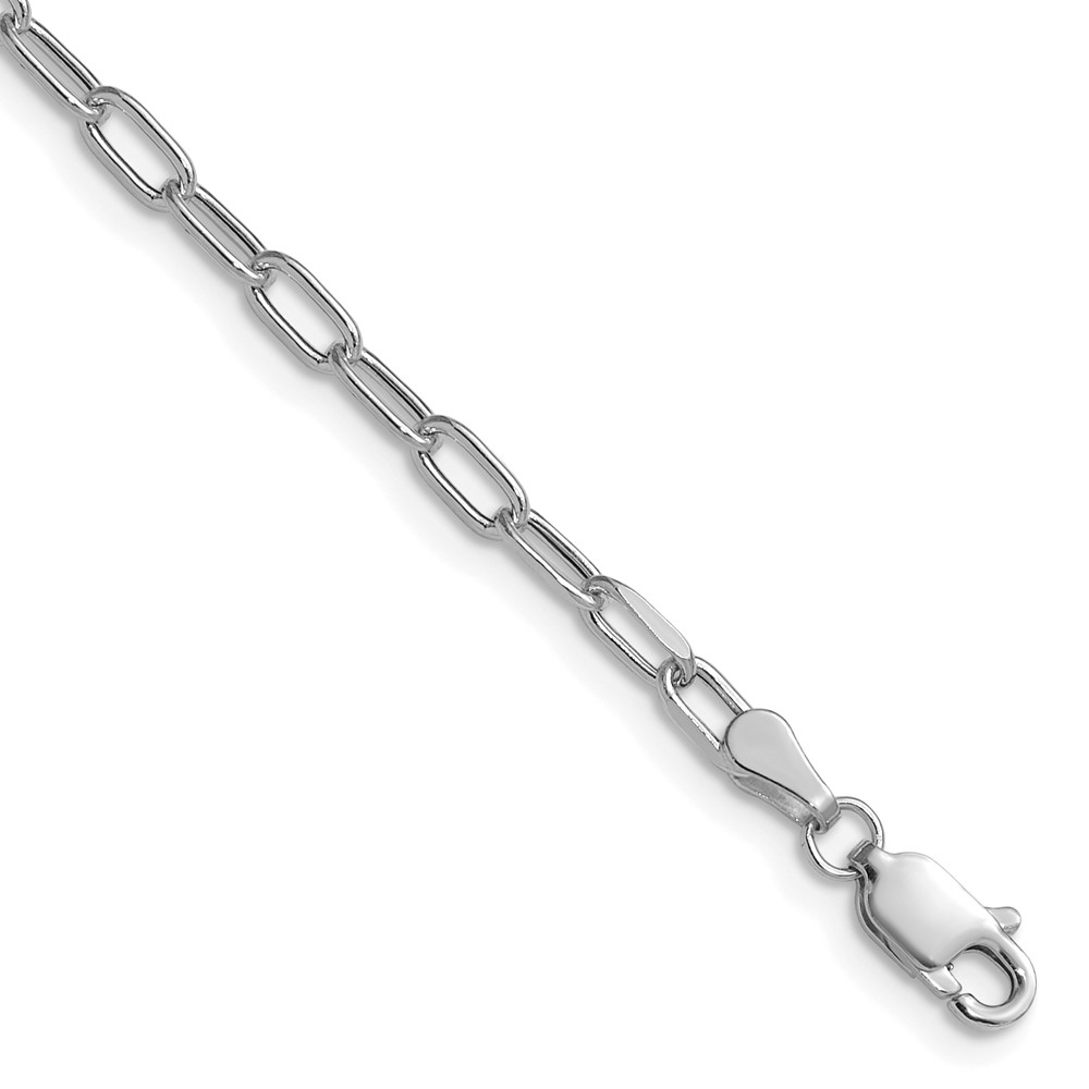 BC207W-8.jpg 14k White Gold 3.0mm Semi-Solid Beveled Paperclip Chain - Image 1