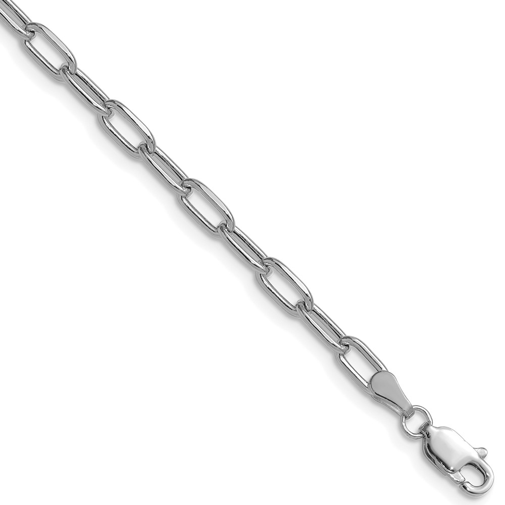 BC208W.jpg 14k White Gold 3.7mm Semi-Solid Beveled Paperclip Chain - Image 1