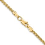14K 2mm Semi-Solid Wheat with Lobster Clasp Chain - Image 3