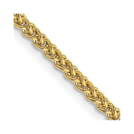 14K 2mm Semi-Solid Wheat with Lobster Clasp Chain