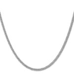 14k White Gold 2.6mm Semi-solid 3-Wire Wheat Chain - Image 2