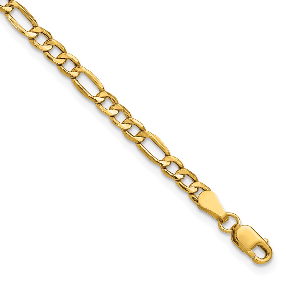 BC93-7.jpg 14K 3.5mm Semi-Solid Figaro with Lobster Clasp Anklet - Image 1