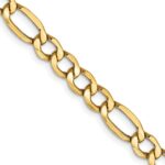 14K 5.75mm Semi-Solid Figaro with Lobster Clasp Chain