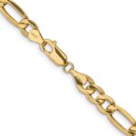 14K 6.25mm Semi-Solid Figaro with Lobster Clasp Chain - Image 3
