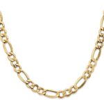 14K 7.3mm Semi-Solid Figaro with Lobster Clasp Chain - Image 2
