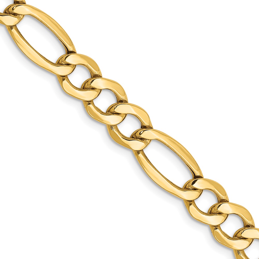 BC97.jpg 14K 7.3mm Semi-Solid Figaro with Lobster Clasp Chain - Image 1
