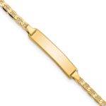 14k Polished Solid Chain/Solid Plate Flat Anchor Link 20x4mm Plate 5.Baby/Child ID Bracelet