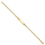 14k Polished Solid Chain/Solid Plate Flat Anchor Link Soft Diamond Shape 19.5x5.2mm Plate Baby/Child ID Bracelet - Image 2