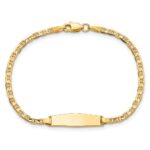 14k Polished Solid Chain/Solid Plate Flat Anchor Link Soft Diamond Shape 19.5x5.2mm Plate Baby/Child ID Bracelet - Image 4