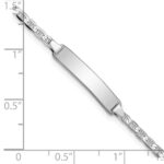 14k White Gold Polished Solid Chain/Solid Plate Anchor Link 20x4mm Plate 5.Baby/Child ID Bracelet - Image 3