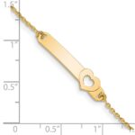 14K Polished Solid Chain/Solid Plate Cut-out Heart 27.7x6.5mm Plate 5.Baby/Child ID Bracelet with Extender - Image 3
