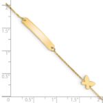 14k Polished 5.5in Butterfly ID Bracelet - Image 3