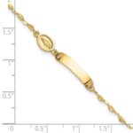 14K Polished Miraculous Medal and 19x4mm Plate 6 inch Baby/Child ID Bracelet - Image 5