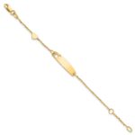 14K Polished Heart and 24x6mm Cut-out Heart Plate 5.5 inch Baby/Child ID Bracelet - Image 2