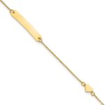 14k Polished Heart and 23x4.2mm Plate 5.5 inch Baby/Child ID Bracelet
