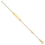 14k Polished Heart and 23x4.2mm Plate 5.5 inch Baby/Child ID Bracelet - Image 2