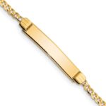 14k Polished Solid Chain/Solid Plate Curb Link 26x5mm Plate 5.5 inch Baby/Child ID Bracelet