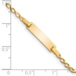 14k Polished Solid Chain/Solid Plate Fancy Link 16x5mm Plate 6 inch Baby/Child ID Bracelet - Image 3