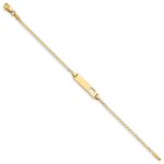 14k Polished Solid Chain/Solid Plate Flat Curb Link Cut-out Heart 20x5mm Plate 6 inch Baby/Child ID Bracelet - Image 2